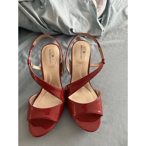 Bandolino Size 7 Red Slingback Strappy Heels - Picture 1 of 7